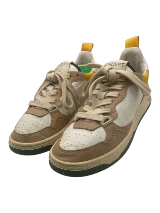 Oncept Shoe Size 6 White & Multi Leather Upper Lace Up Panel Detail Shoes White & Multi / 6