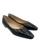 Manolo Blahnik Shoe Size 38.5 Black Croc Leather Pointed Square Toe Flats Shoes Black / 38.5
