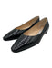 Manolo Blahnik Shoe Size 38.5 Black Croc Leather Pointed Square Toe Flats Shoes Black / 38.5