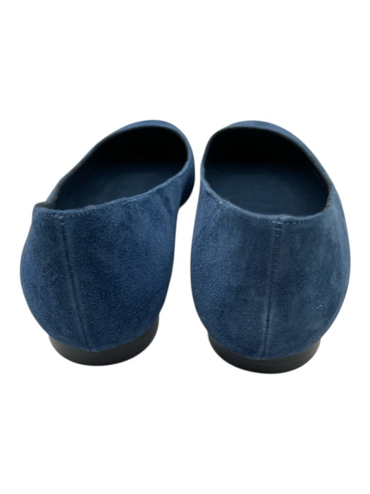 Manolo Blahnik Shoe Size 38 Navy Leather Round Toe Flats Suede Shoes Navy / 38