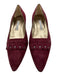 Manolo Blahnik Shoe Size 38.5 Burgundy Leather Pointed Toe Suede Studs Heels Burgundy / 38.5