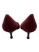 Manolo Blahnik Shoe Size 38.5 Burgundy Leather Pointed Toe Suede Studs Heels Burgundy / 38.5