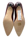 Manolo Blahnik Shoe Size 38.5 Burgundy Leather Pointed Toe Suede Studs Heels Burgundy / 38.5
