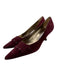 Manolo Blahnik Shoe Size 38.5 Burgundy Leather Pointed Toe Suede Studs Heels Burgundy / 38.5