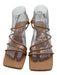 Marc Fisher Shoe Size 6.5 Tan Leather Open Square Toe Slip On Kitten Heel Heels Tan / 6.5