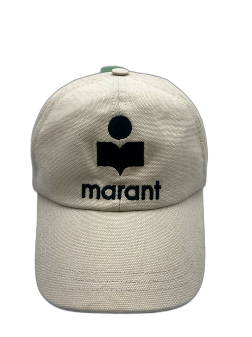Isabel Marant Ecru Cotton Velcro Strap Embroidered Hat Ecru / 59
