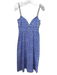 Saloni Size 2 Blue & White Cotton All Over Print Sleeveless Cutout Midi Dress Blue & White / 2