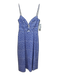 Saloni Size 2 Blue & White Cotton All Over Print Sleeveless Cutout Midi Dress Blue & White / 2
