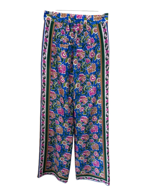 Veronica Beard Size 0 Blue & Multi Silk Stretch Waist Pockets Floral Print Pants Blue & Multi / 0