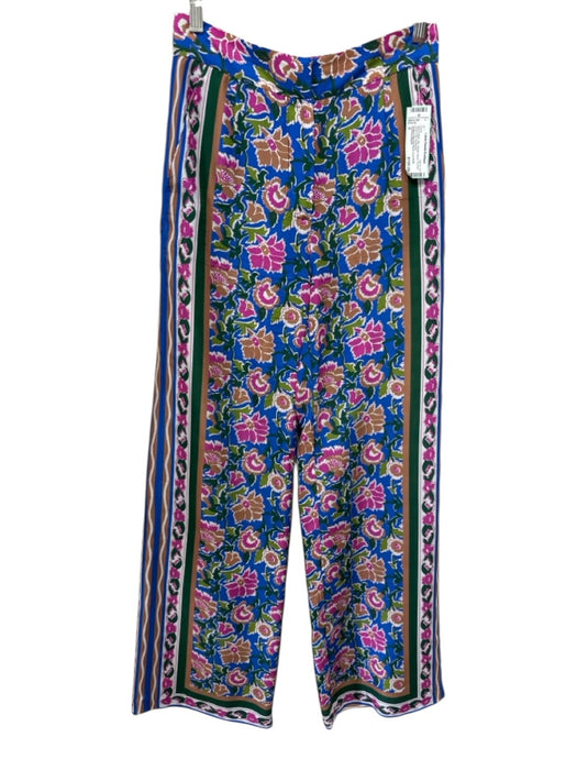 Veronica Beard Size 0 Blue & Multi Silk Stretch Waist Pockets Floral Print Pants Blue & Multi / 0