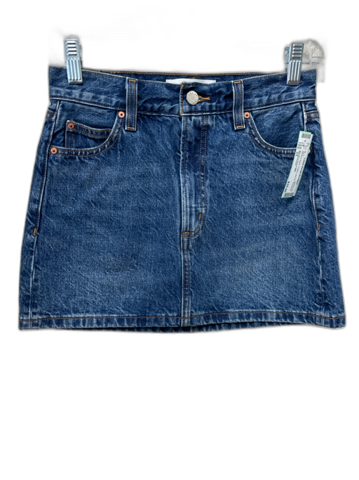Denim Forum Size 23 Medium Wash Cotton Zip Fly Skirt Medium Wash / 23
