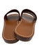 Celine Shoe Size 37 Brown Leather Gold Tone Hardware Logo Slide Sandals Brown / 37