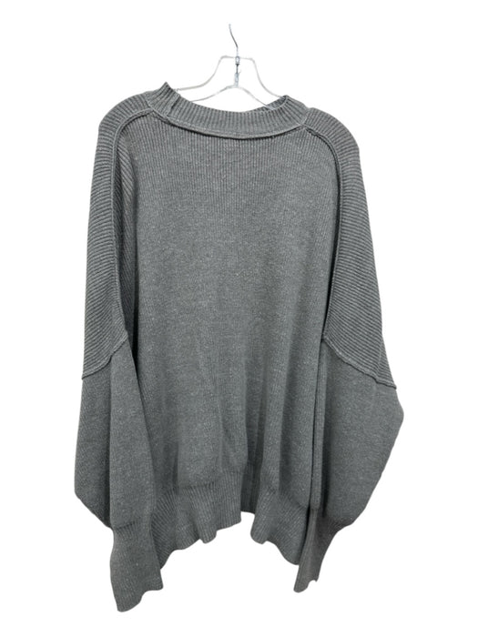 Free People Size XS Taupe Gray Cotton & Acrylic Long Sleeve Rib Knit Sweater Taupe Gray / XS