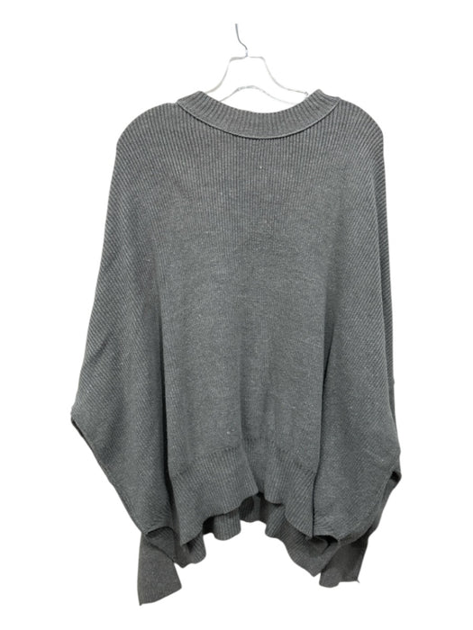 Free People Size XS Taupe Gray Cotton & Acrylic Long Sleeve Rib Knit Sweater Taupe Gray / XS