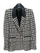 Generation Love Size S B&W Cotton Blend Faux Leather Collar Tweed Pockets Blazer B&W / S