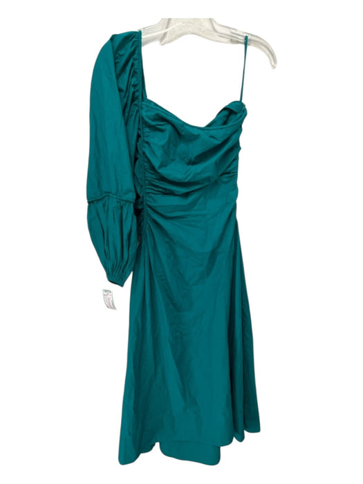 Ulla Johnson Size 2 Emerald Green Cotton Cold Shoulder Zip Close Dress Emerald Green / 2