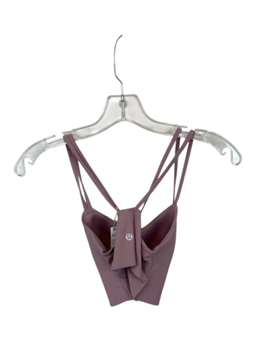 Lululemon Size Est M Mauve Padding Sports Bra Ribbed Athletic Top Mauve / Est M