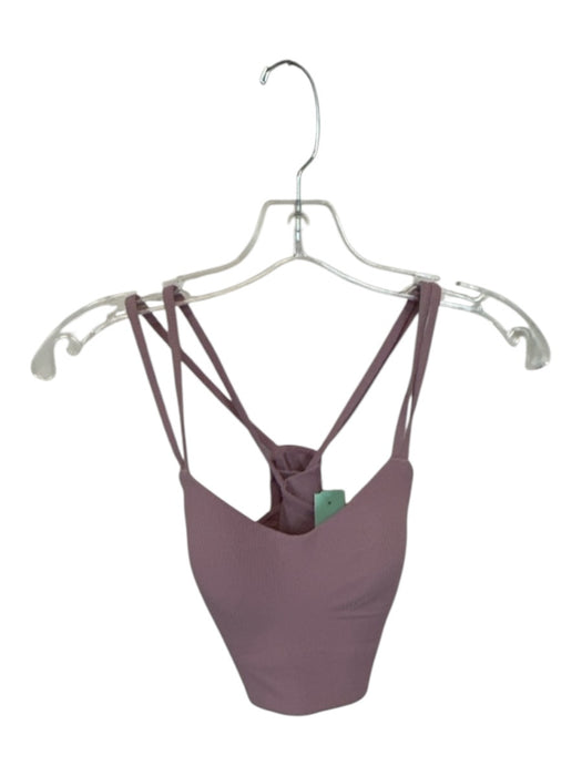 Lululemon Size Est M Mauve Padding Sports Bra Ribbed Athletic Top Mauve / Est M