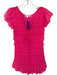 Loveshackfancy Size M Hot pink Cotton Flutter Sleeves smocked V Neck Dress Hot pink / M