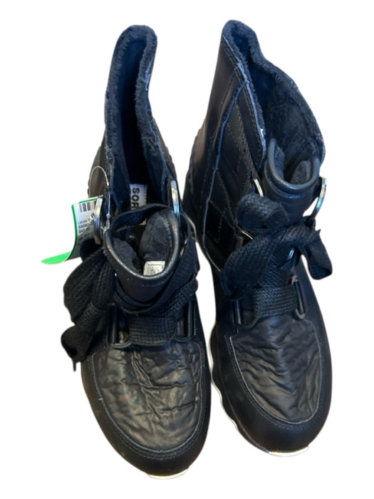 Sorel Shoe Size 8.5 Brown & Black Leather Block Heel stretch sides Booties Brown & Black / 8.5