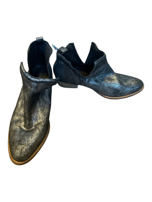 Diba True Shoe Size 11 Black & Silver Leather Metallic Booties Black & Silver / 11
