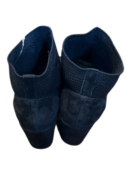 Eileen Fisher Shoe Size 8 Black Canvas Stretch Peep Toe Block Heel Booties Black / 8