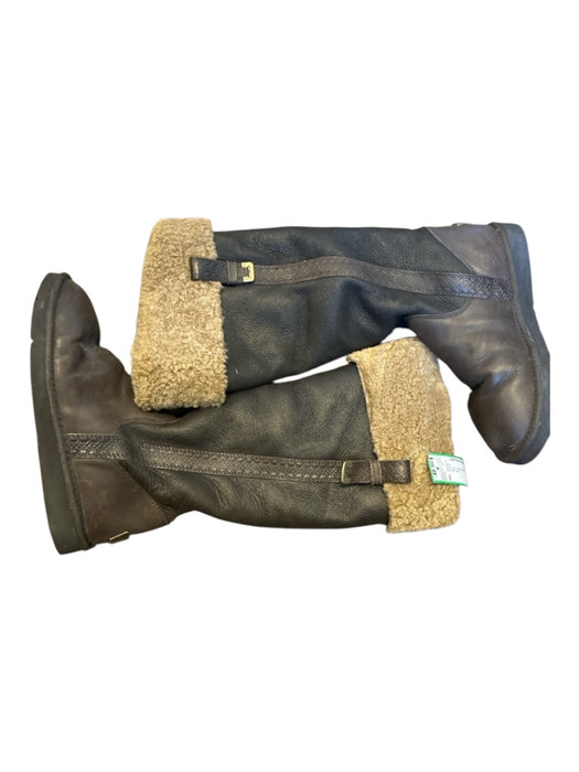 Ugg Shoe Size 8 Brown & Tan Leather Shearling Lined Knee High Boots Brown & Tan / 8
