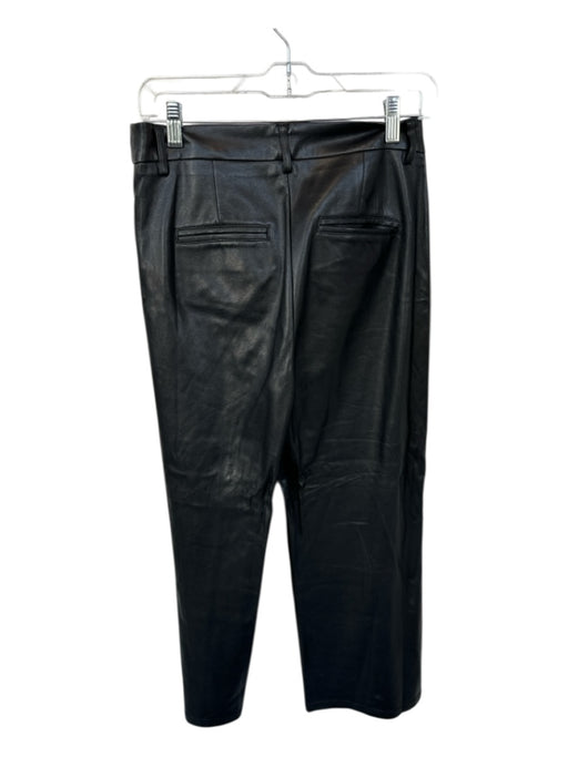 7 For All Mankind Size S Black Vegan Leather High Waist Wide Leg Pants Black / S