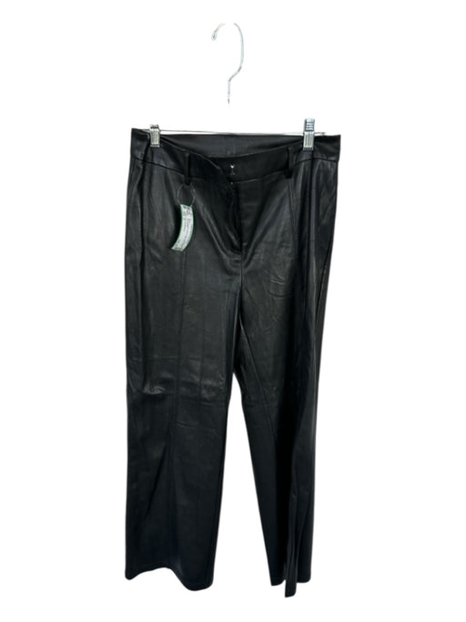 7 For All Mankind Size S Black Vegan Leather High Waist Wide Leg Pants Black / S