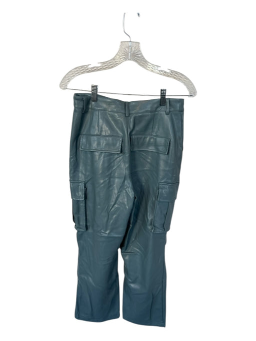 7 For All Mankind Size S Slate Blue Vegan Leather High Waist Wide Leg Pants Slate Blue / S