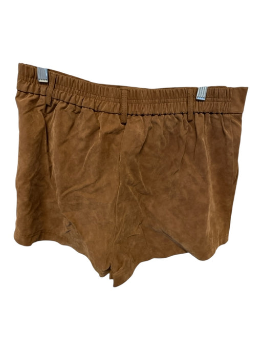 Free People Size L Brown Vegan Suede High Waist Front Pockets Shorts Brown / L