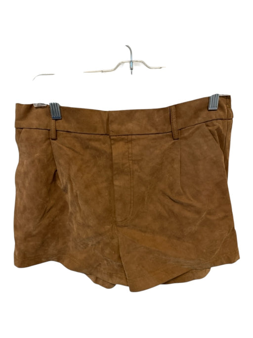 Free People Size L Brown Vegan Suede High Waist Front Pockets Shorts Brown / L