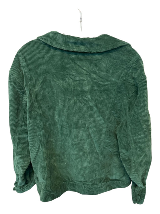 Free People Size XL Teal Green Corduroy Long Sleeve Buttons Jacket Teal Green / XL