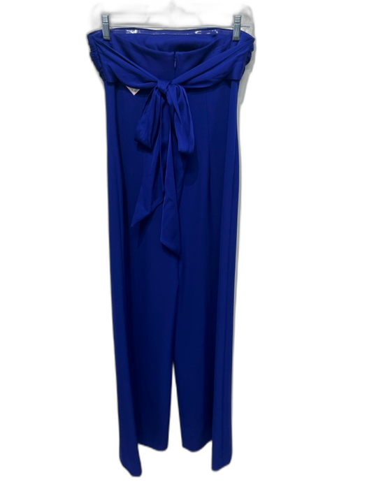 Milly Size 2 Dark Blue Polyester Strapless Wide Leg Waist tie Jumpsuit Dark Blue / 2