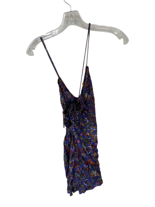 Free People Size M Purple & Multi Viscose Spaghetti Strap Racerback Dress Purple & Multi / M