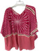 We The Free Size M Red & Pink Cotton Short Sleeve Embroidered Bandana Print Top Red & Pink / M