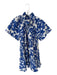 Hyacinth House Size M White & Blue Cotton Short Sleeve Leaves Dress White & Blue / M
