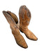 J.B. Dillon Shoe Size 7B Light Brown Leather Stitching Detail Cross Cowboy Boots Light Brown / 7B