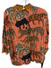 Conditions Apply Size S Orange & Black 3/4 Balloon Sleeve Cheetah Mock Neck Top Orange & Black / S