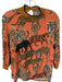 Conditions Apply Size S Orange & Black 3/4 Balloon Sleeve Cheetah Mock Neck Top Orange & Black / S
