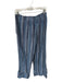 Free People Size S Blue & White Cotton Blend Elastic Waist Woven Wide Leg Pants Blue & White / S