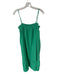 THML Size M Green Polyester Spaghetti Strap Textured Square Neck Maxi Dress Green / M