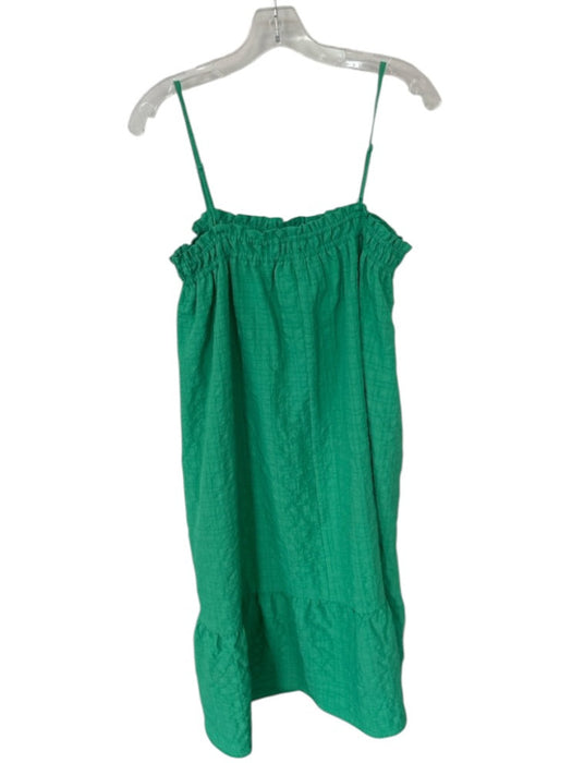 THML Size M Green Polyester Spaghetti Strap Textured Square Neck Maxi Dress Green / M