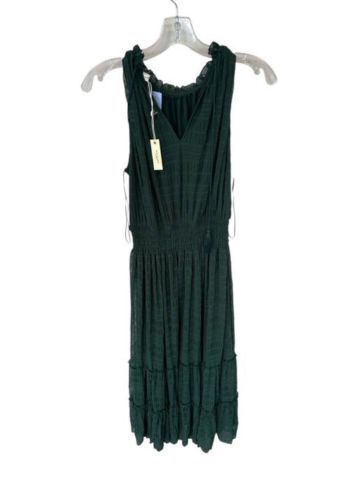 Max Studio Size M Forest Green Nylon Blend Sleeveless Rouched Maxi Dress Forest Green / M