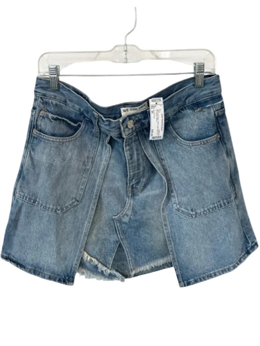 We The Free Size 29 Med Light Wash Cotton High Waist Cut Off Denim Skirt Med Light Wash / 29