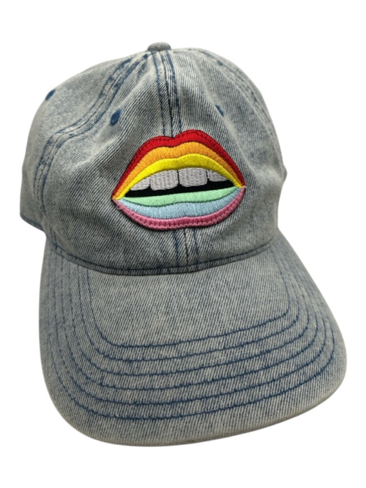 Lauren Moshi Blue & Multi Denim Lips Hat Blue & Multi / ADJUSTABLE