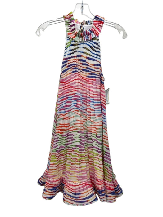 AMUR Size 2 Pink & Multi Polyester Sleeveless Accordion Pleat Mini Dress Pink & Multi / 2
