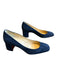 Christian Louboutin Shoe Size 38.5 Navy Suede Block Heel Square Toe Pumps Navy / 38.5