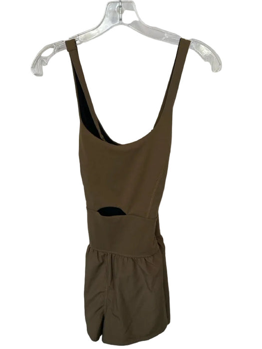 FP Movement Size L Brown Polymide & Elastane Criss Cross Front Cut Out Romper