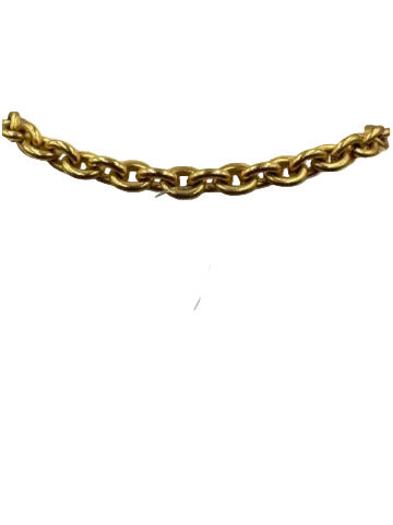 Chanel Gold Metal Chain Logo Pendant Long Chain Necklace